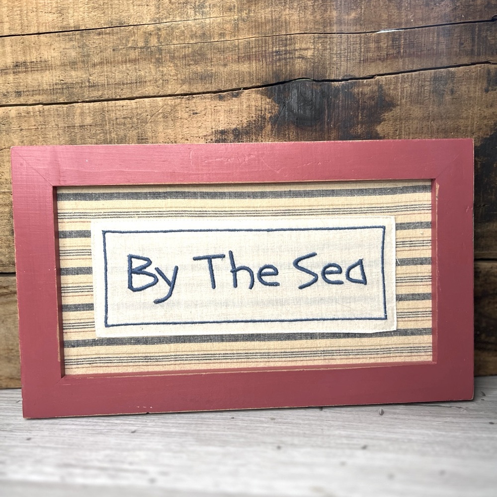 NWT By The Sea * embroidered framed wall art *